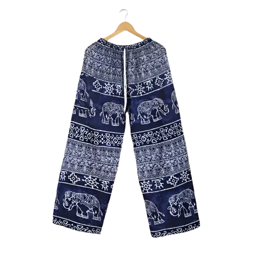 Navy Blue and White Thai Elephant Pants