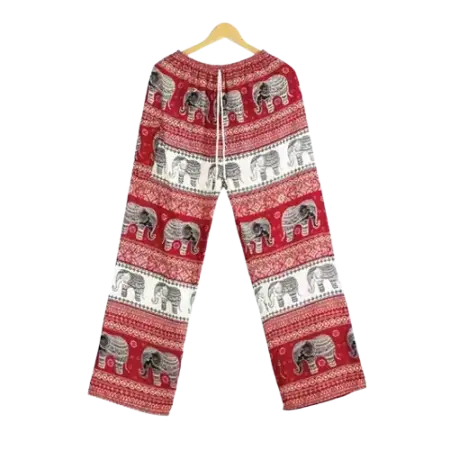 Red and White Thai Elephant Pants