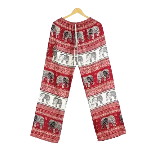 Red and White Thai Elephant Pants